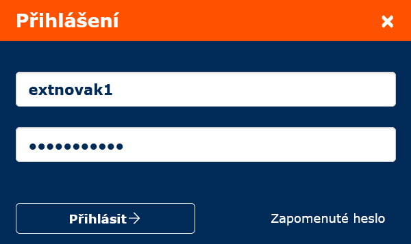 Přihlášení do aplikace