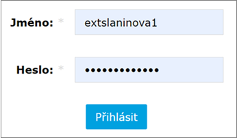Přihlášení do aplikace