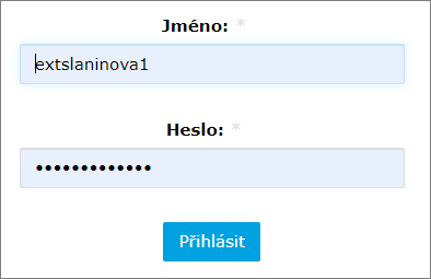 Přihlášení do aplikace