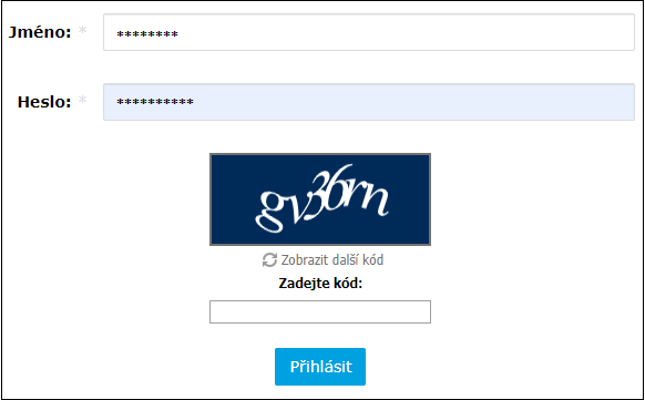 Přihlášení uživatele s obrázkem